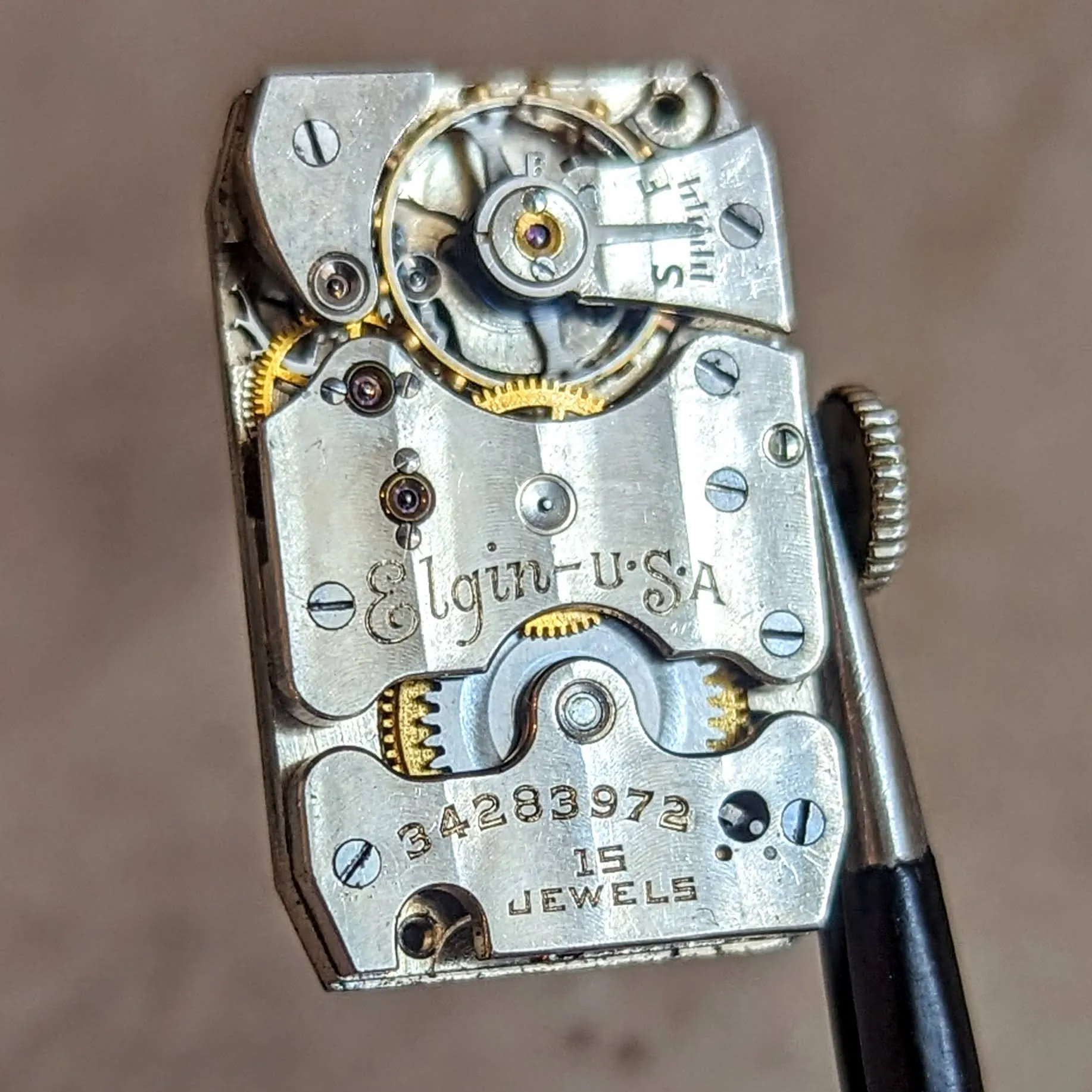 1933 ELGIN Art Deco Ladies Watch 15 Jewels Grade 484 U.S.A. Made Wristwatch