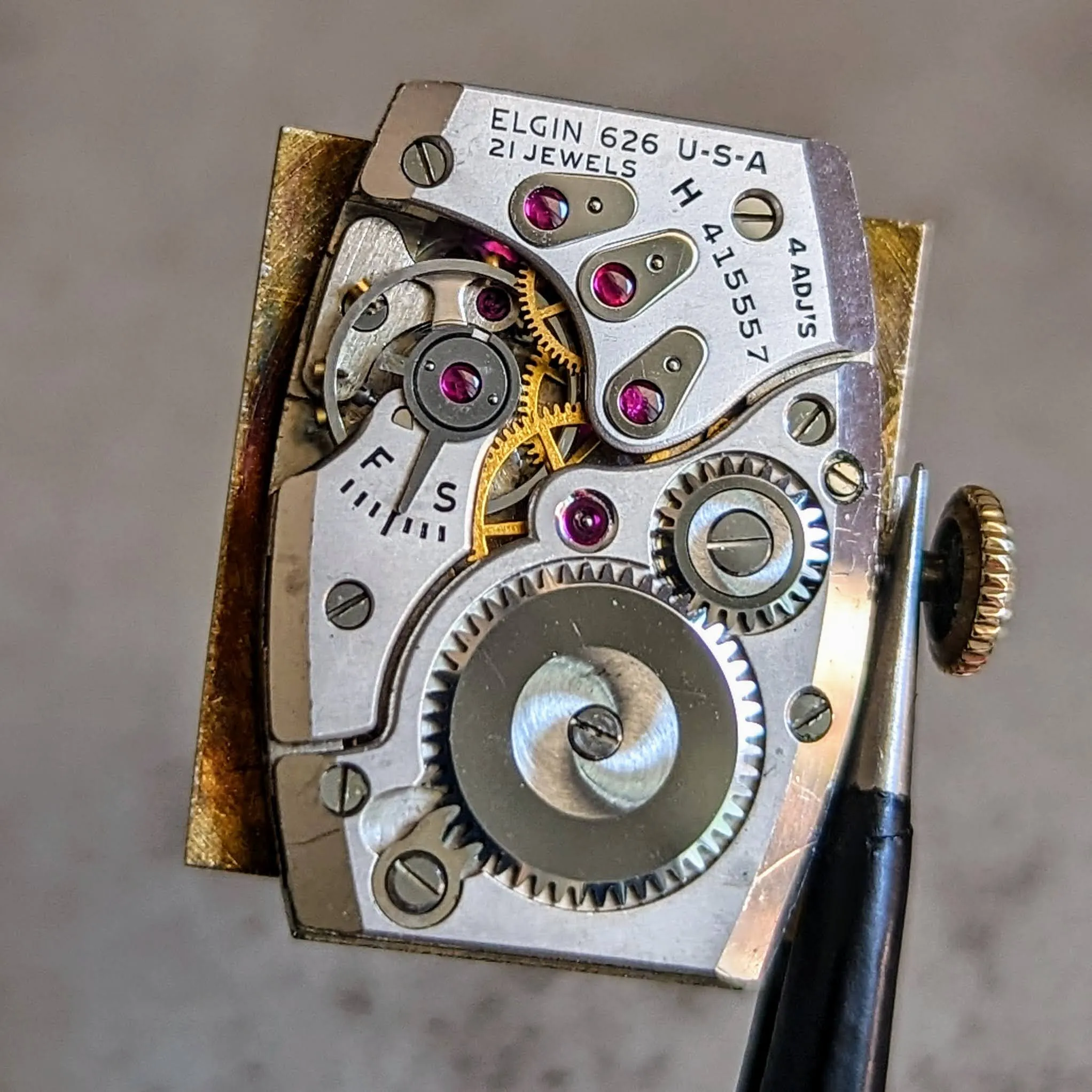 1950 LORD ELGIN Wristwatch 23 Jewels Grade 626 6 ADJ’s U.S.A. Made Vintage Watch