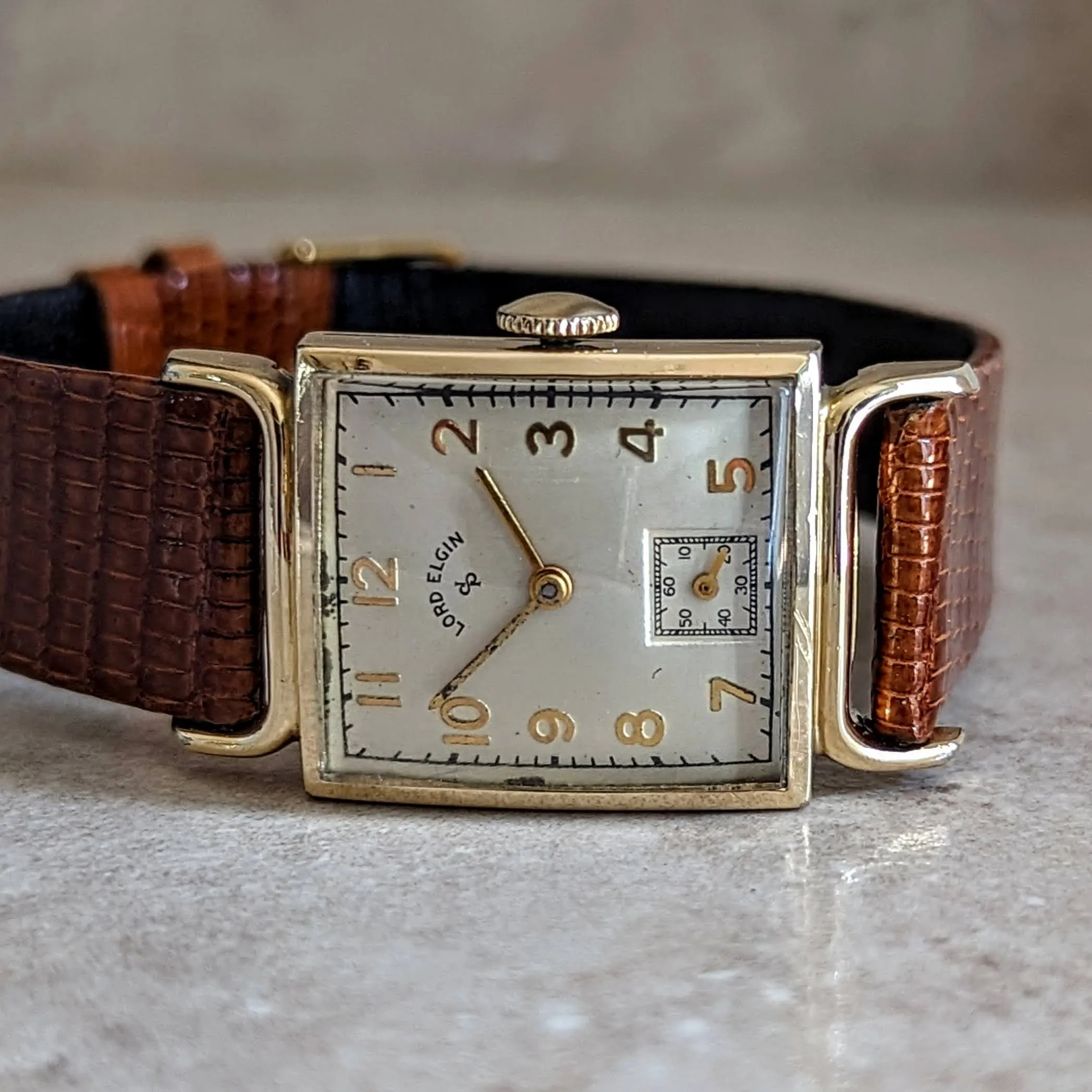 1950 LORD ELGIN Wristwatch 23 Jewels Grade 626 6 ADJ’s U.S.A. Made Vintage Watch