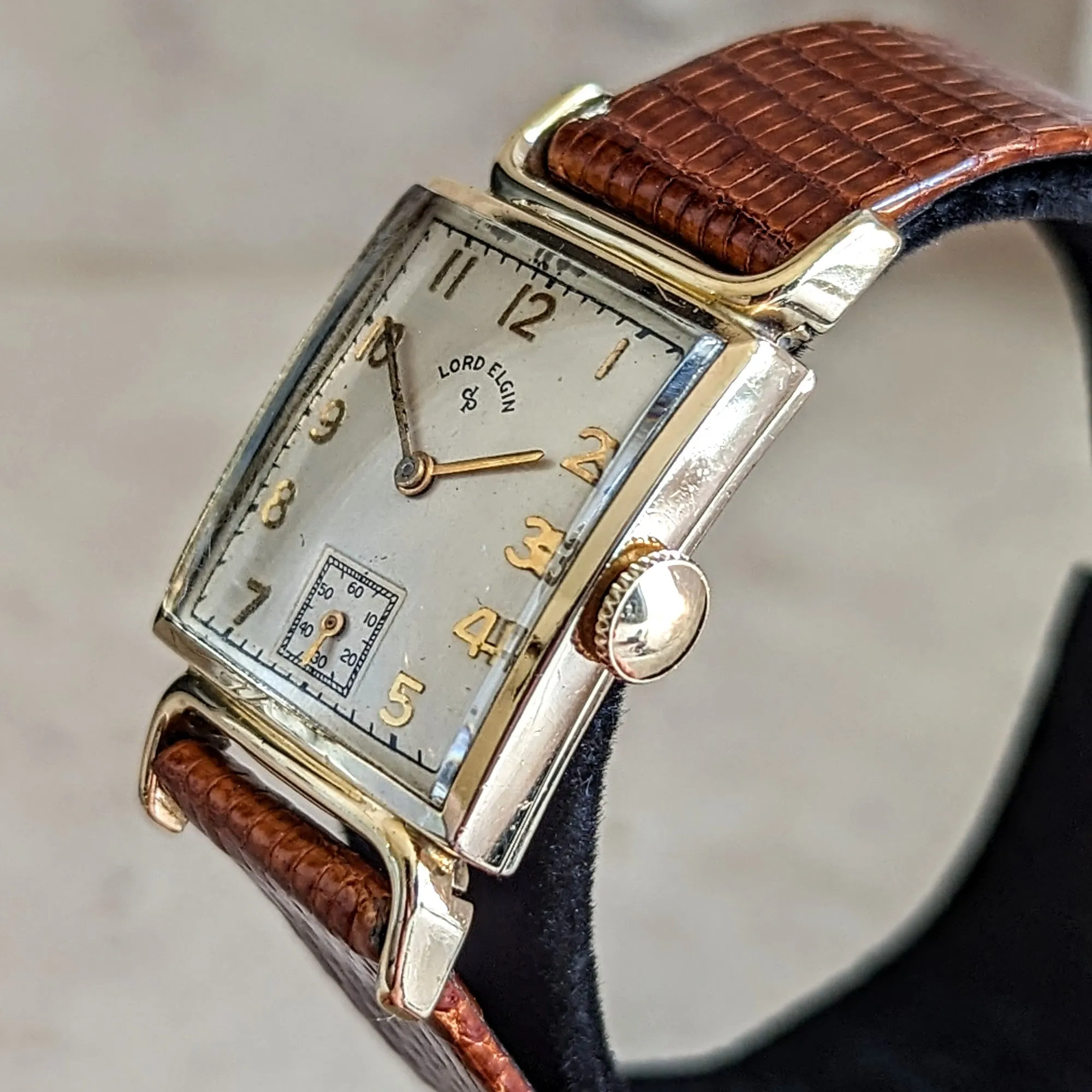1950 LORD ELGIN Wristwatch 23 Jewels Grade 626 6 ADJ’s U.S.A. Made Vintage Watch
