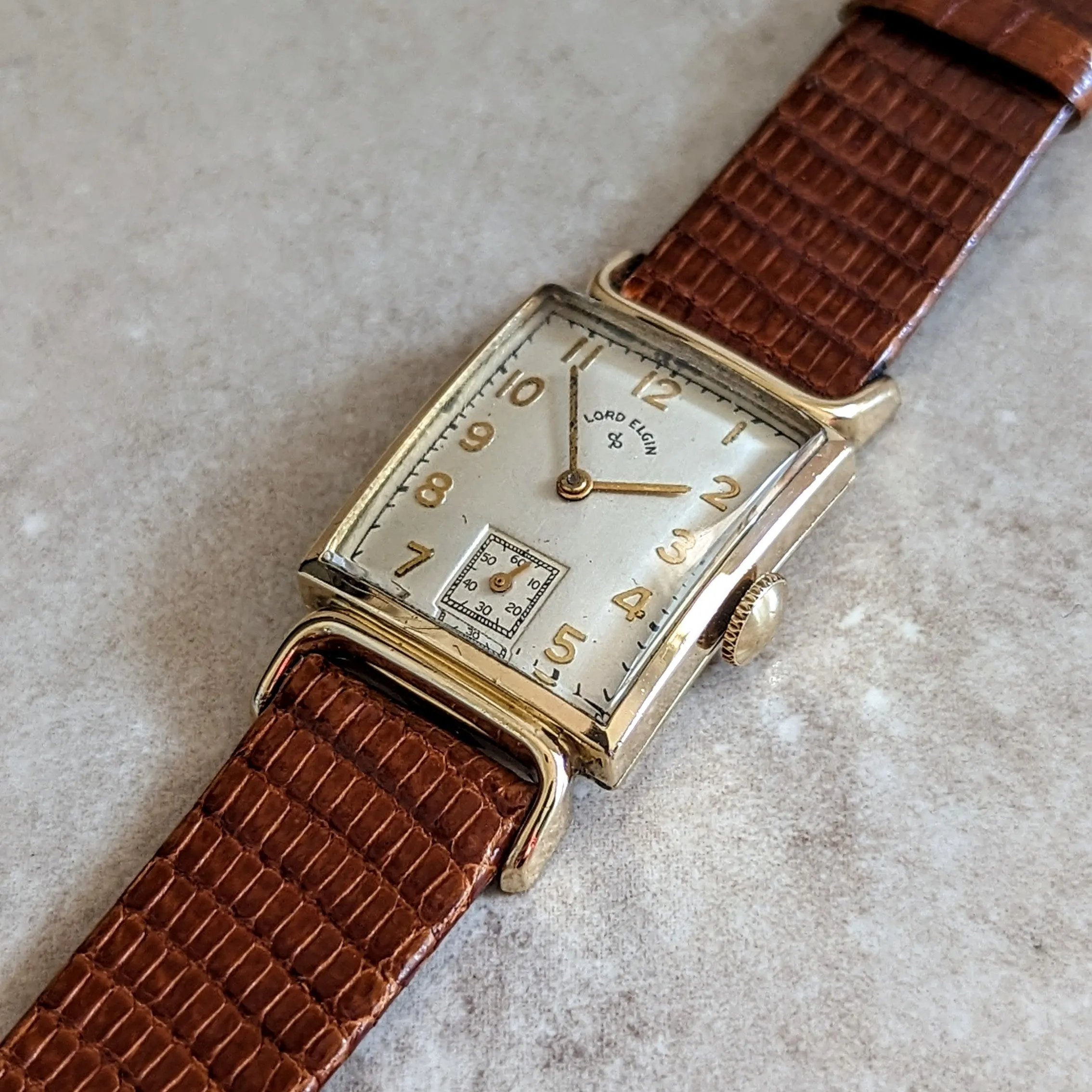 1950 LORD ELGIN Wristwatch 23 Jewels Grade 626 6 ADJ’s U.S.A. Made Vintage Watch