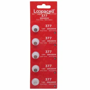 377/376 / SR626W / SR626SW / Silver Oxide Watch Batteries (Pack of 5) - 1.55V Long Lasting Coin Cell Battery for Watches, Toys, Decorations, Wristwatches, Remote Control, Mini Radio 5 Count (Pack of 1)