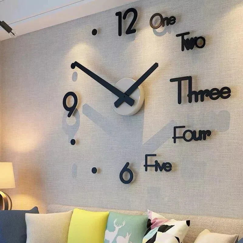 3D Wall Clock – DIY Large Sticker Clock for Home & Office Décor