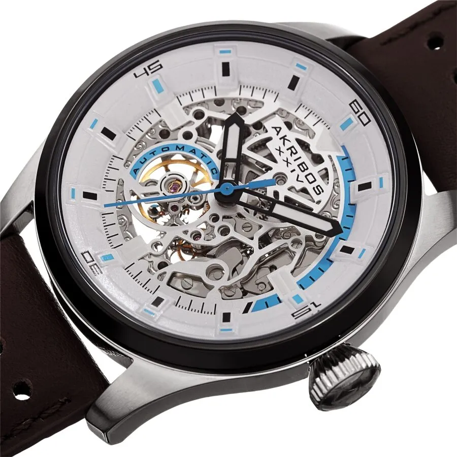 Akribos Xxiv Automatic Silver Dial Men's Watch AK1010SSBR
