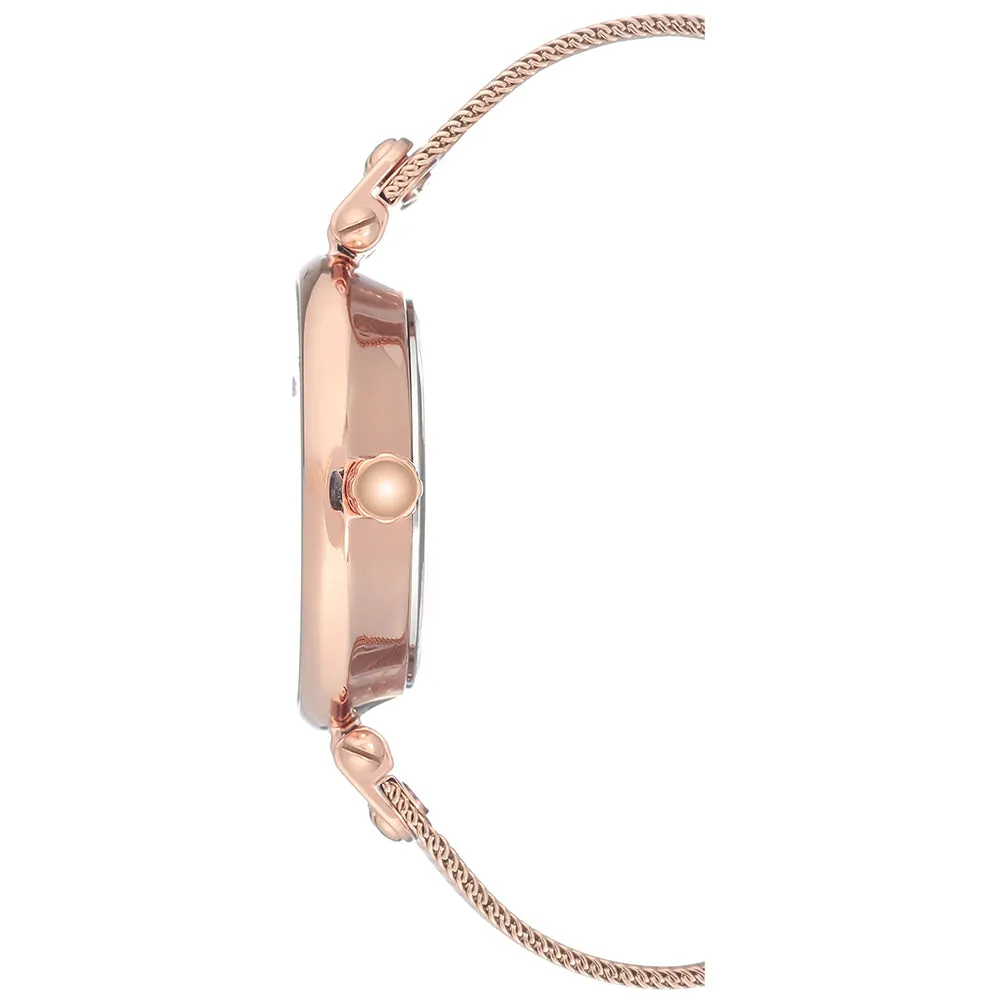 Anne Klein Swarovski Crystal Rose Gold Mesh Women's Watch - AK3000RGRG