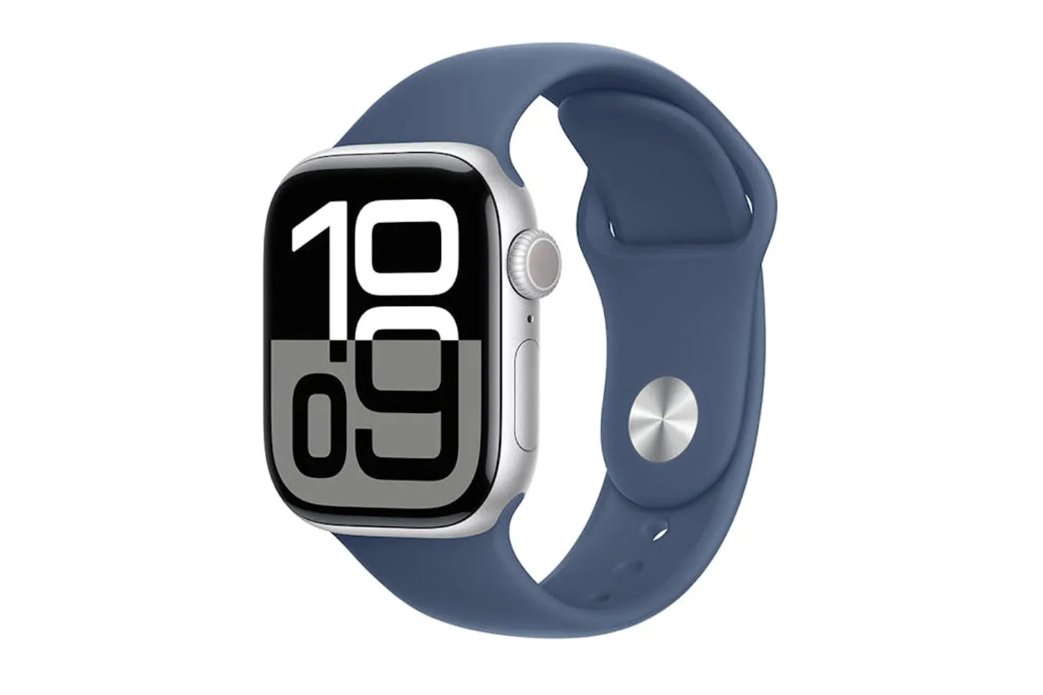 Apple Watch Series 10 | 46mm | Silver Aluminium Case Denim Sport Band M/L