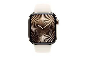 Apple Watch Series 10 GPS   Cellular | 42mm | Gold Titanium Case with Starlight Sport Band M/L