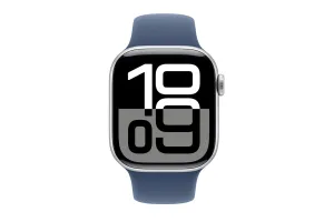 Apple Watch Series 10 GPS   Cellular | 42mm | Silver Aluminium Case with Denim Sport Band S/M