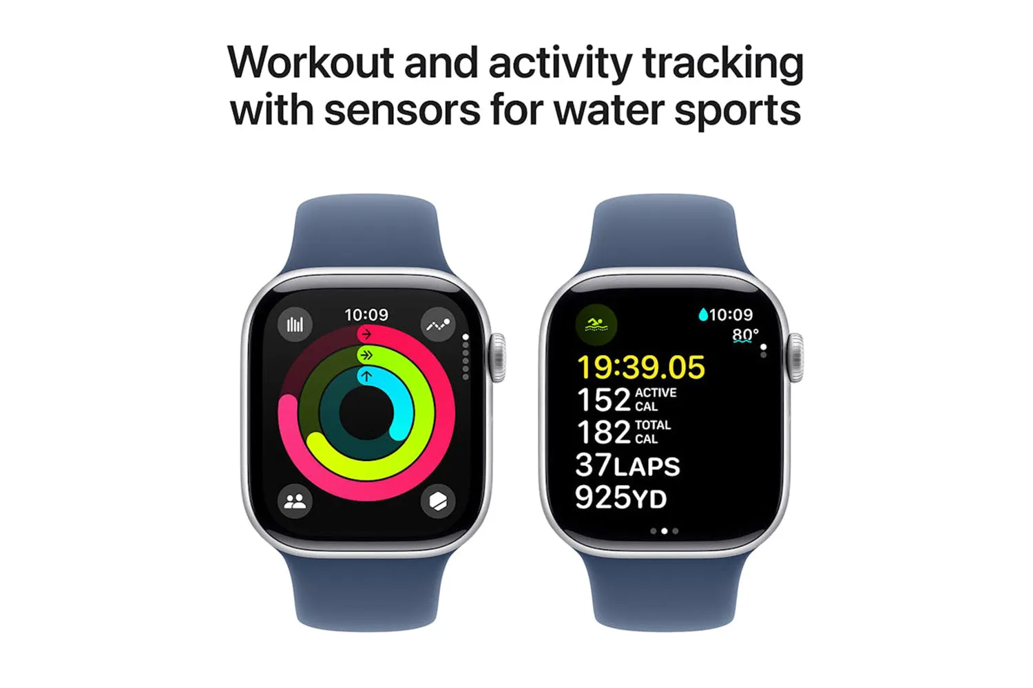 Apple Watch Series 10 GPS   Cellular | 42mm | Silver Aluminium Case with Denim Sport Band S/M
