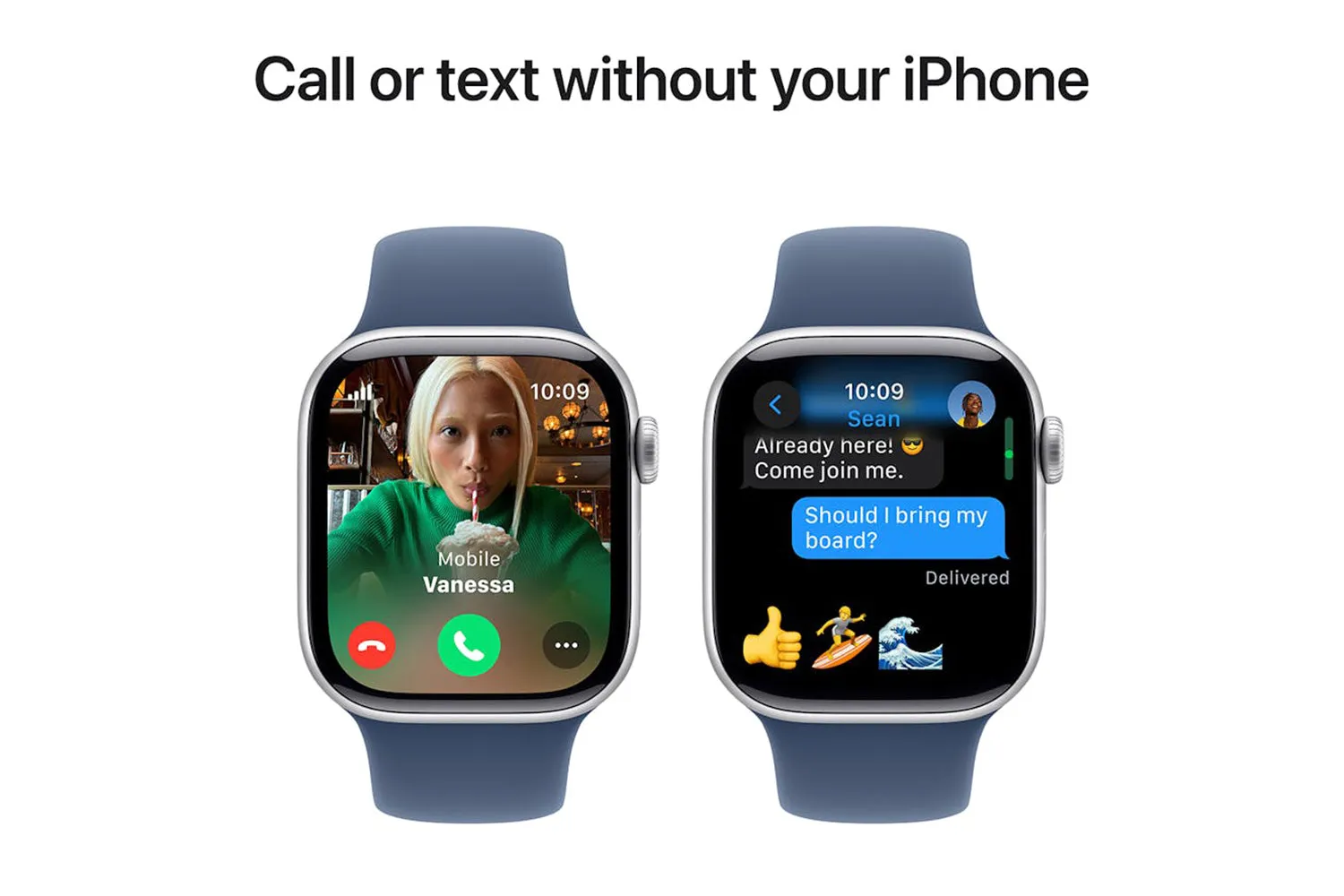 Apple Watch Series 10 GPS   Cellular | 42mm | Silver Aluminium Case with Denim Sport Band S/M