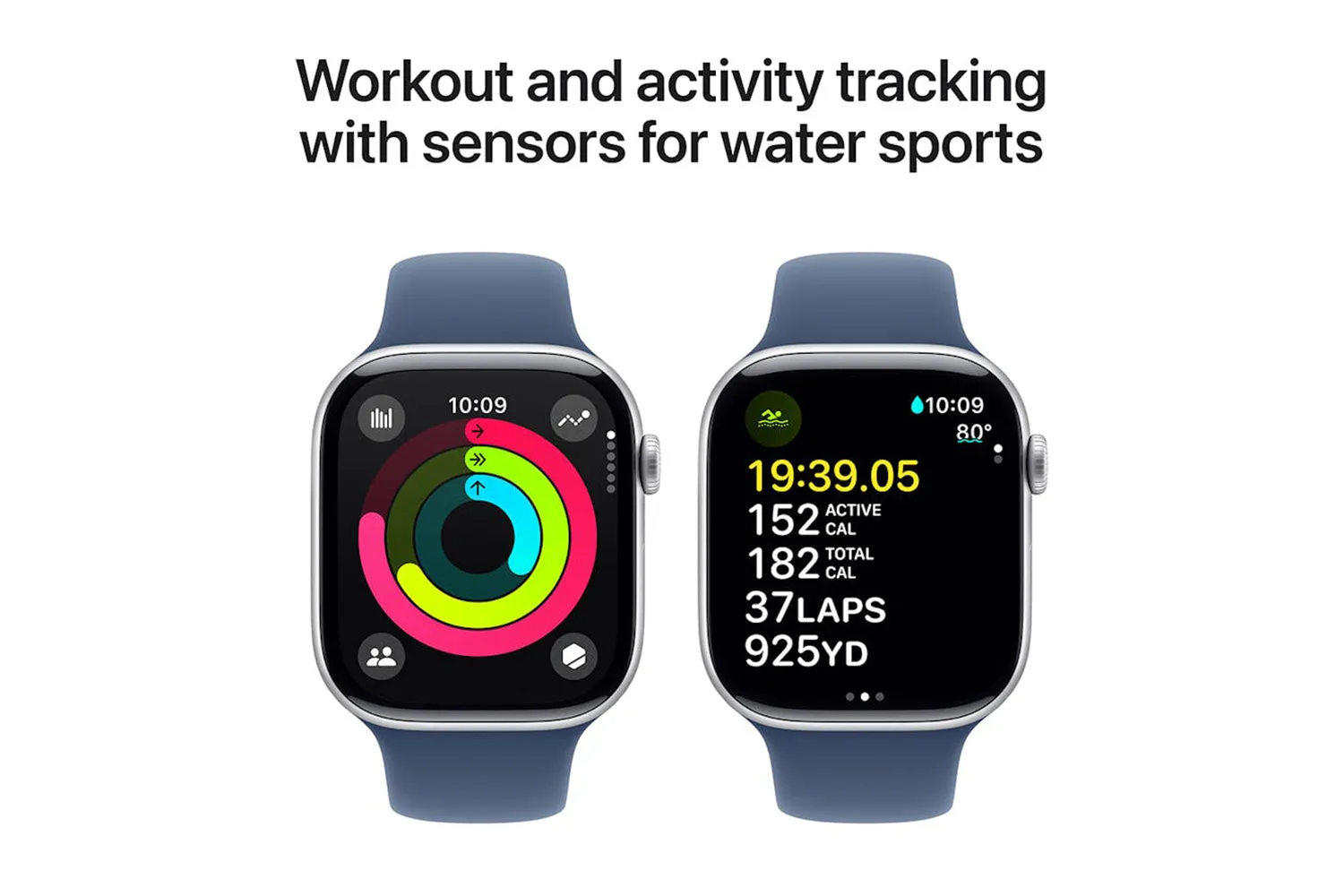Apple Watch Series 10 GPS   Cellular | 46mm | Silver Aluminium Case with Denim Sport Band M/L