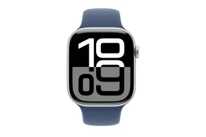 Apple Watch Series 10 GPS   Cellular | 46mm | Silver Aluminium Case with Denim Sport Band M/L