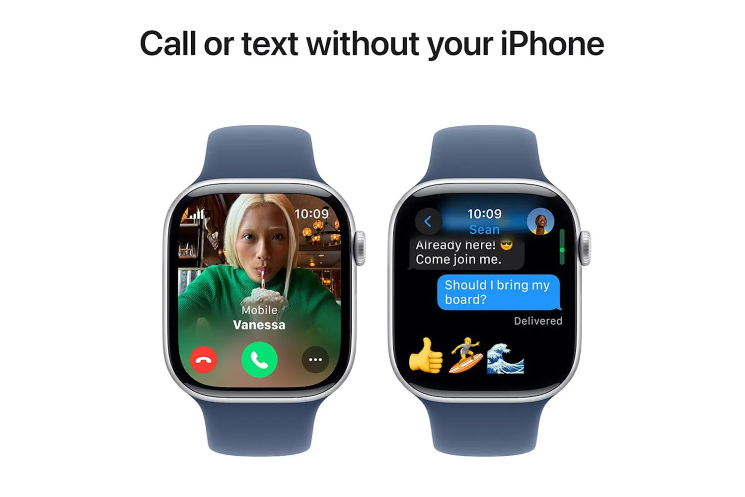 Apple Watch Series 10 GPS   Cellular | 46mm | Silver Aluminium Case with Denim Sport Band M/L