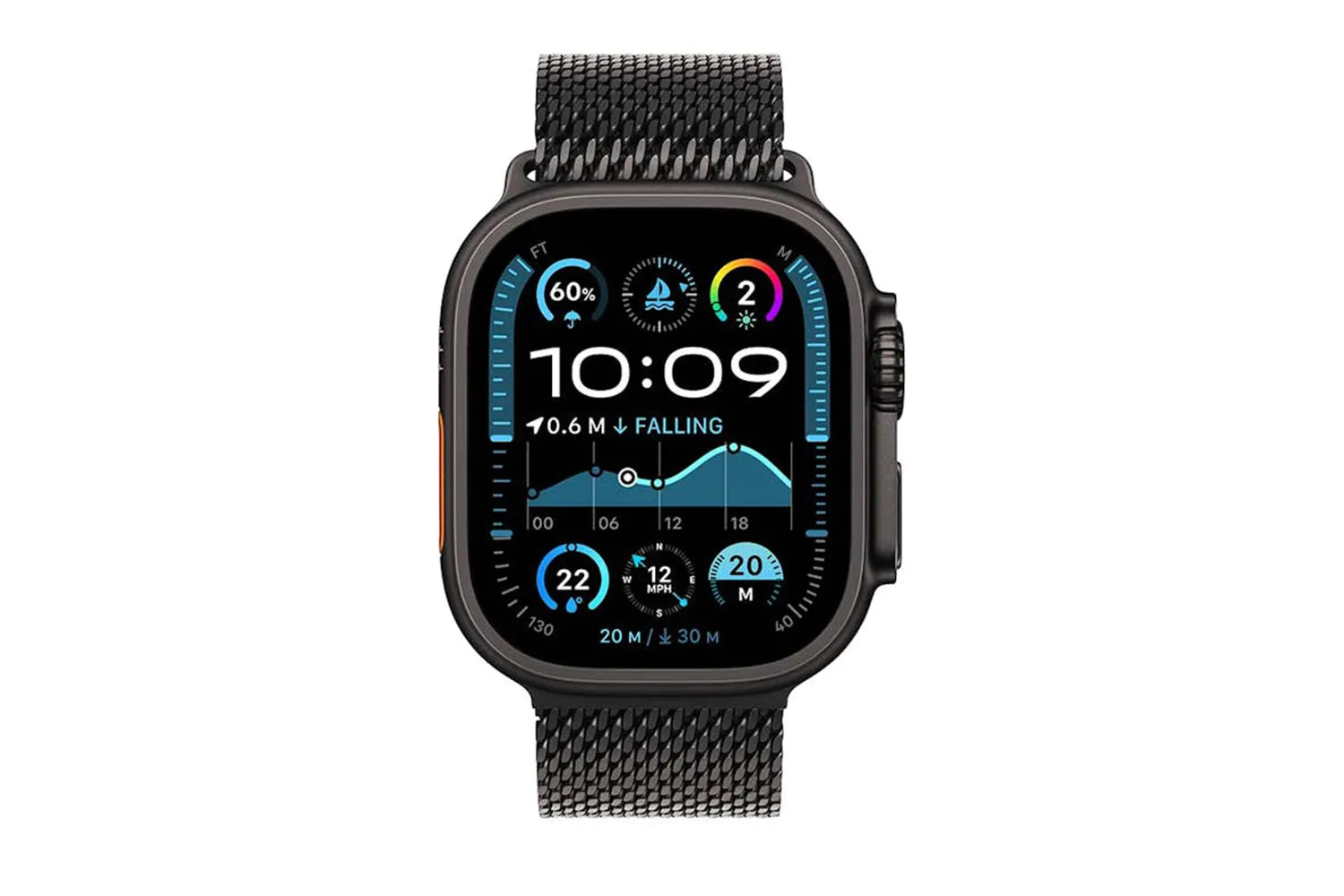 Apple Watch Ultra 2 GPS   Cellular | 49mm | Black Titanium Case with Black Titanium Milanese Loop Medium