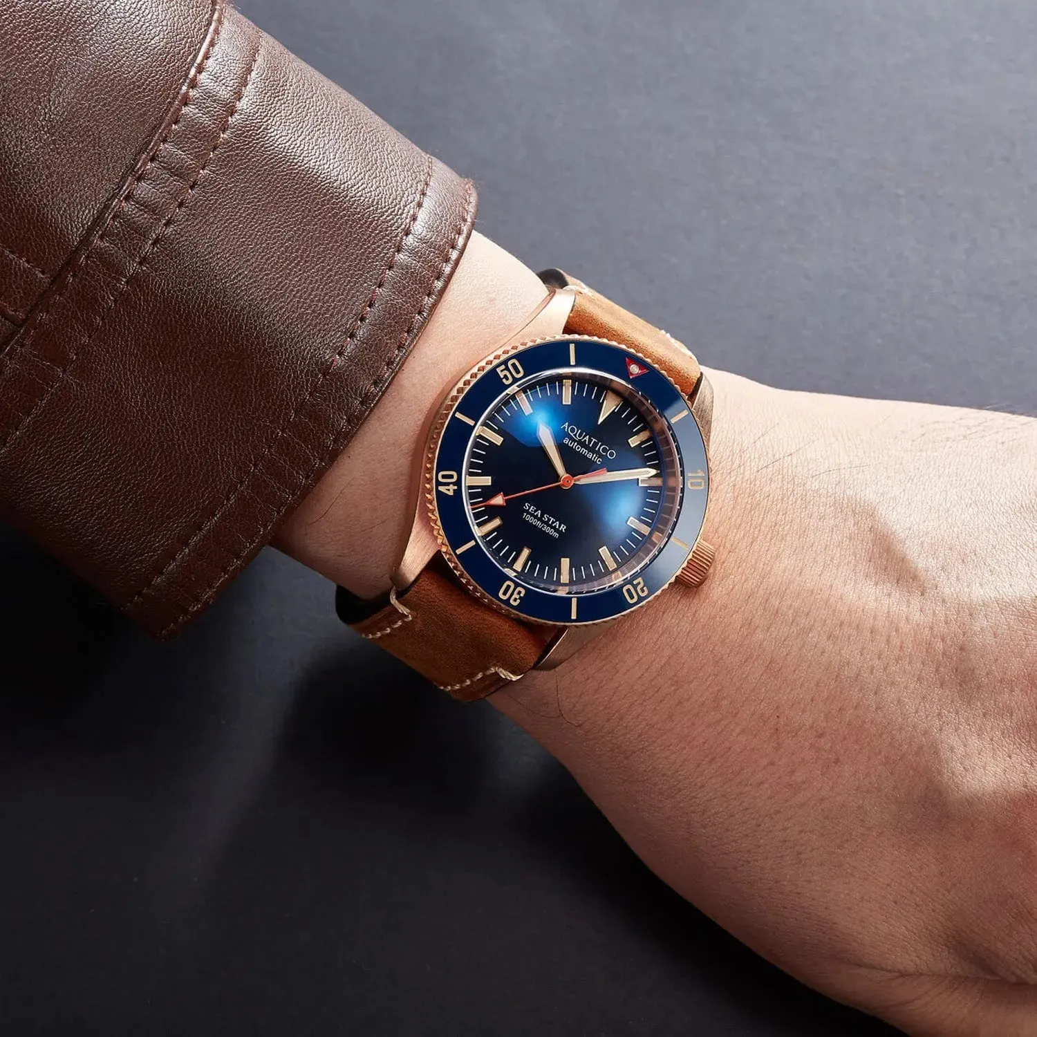Aquatico Bronze Sea Star Blue Dial Watch (NH35 No Date)