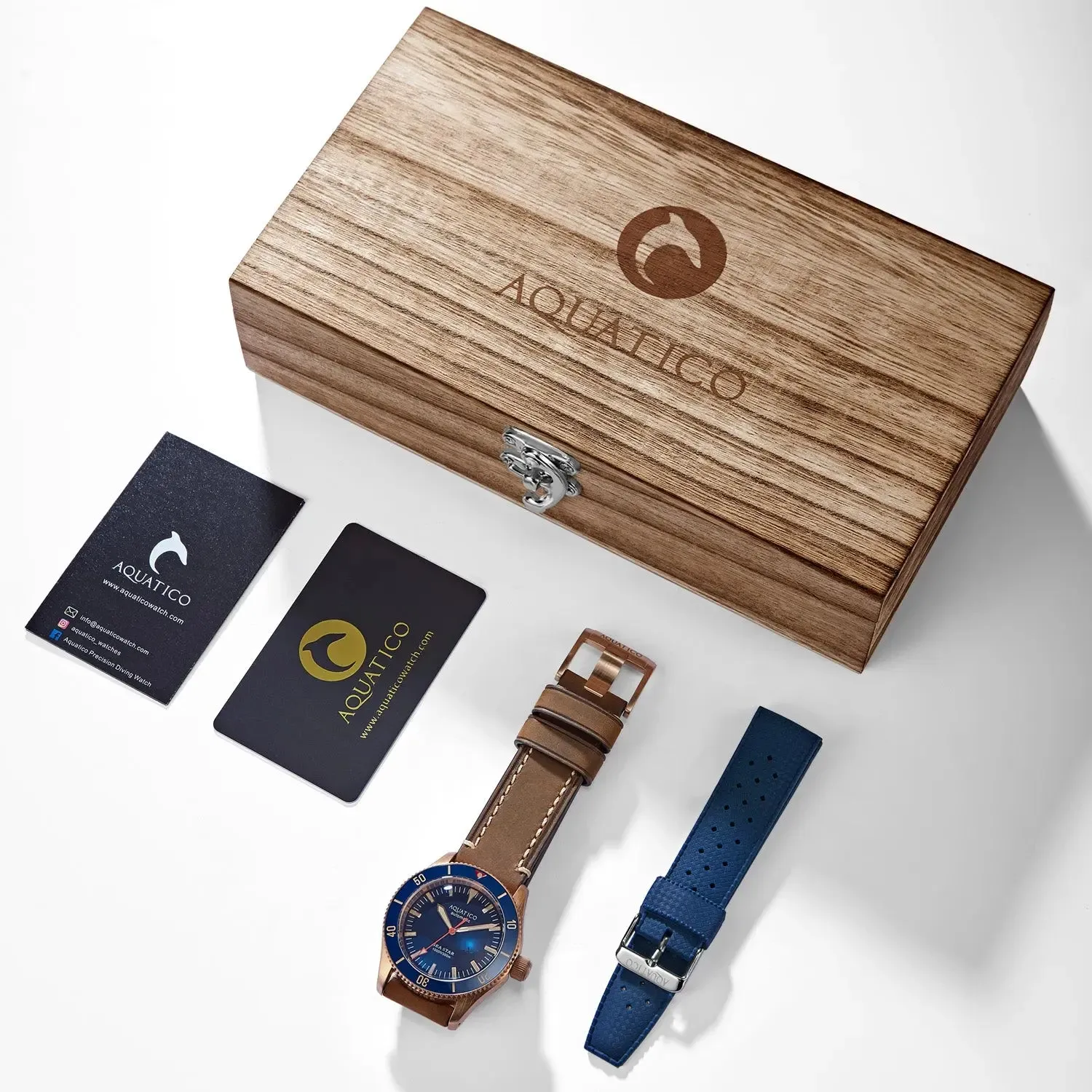 Aquatico Bronze Sea Star Blue Dial Watch (NH35 No Date)