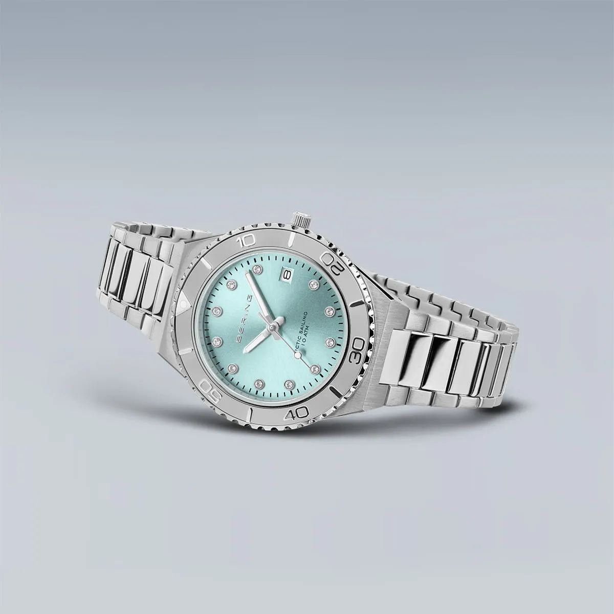 Bering Steel Classic Blue 'Arctic Sailing' CZ Bracelet Watch