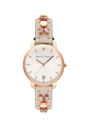 Billie Rose Gold Tone Putty Strap Watch, 34mm