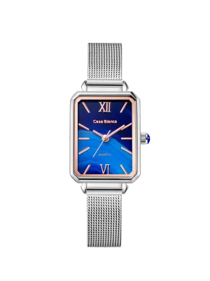 Blue Coral Watch | Silver Mesh Strap