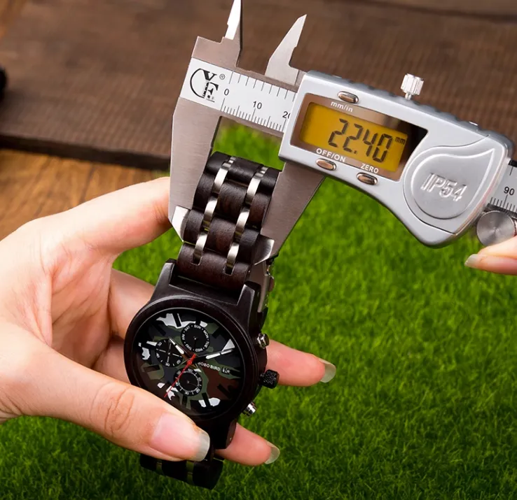 BOBOBIRD CAMO WOODEN WATCH WITH MULTIFUNCTION