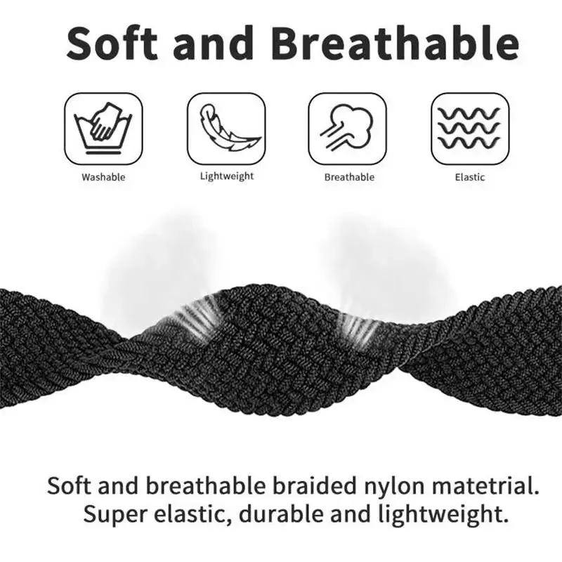 Braided Solo Loop For Apple watch Ultra band 49mm 45mm 41mm 44mm 40mm 42mm correa bracelet iWatch series 9 7 SE 8 6 5 4 3 strap