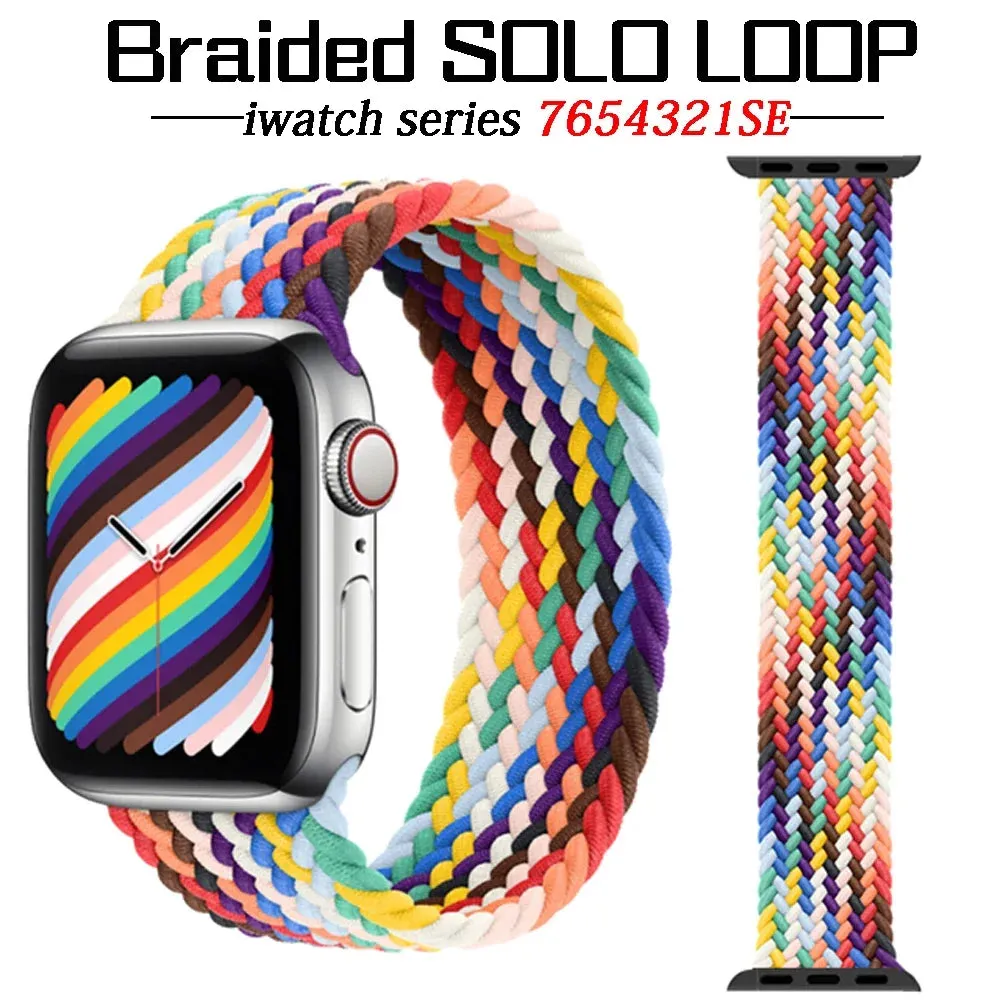 Braided Solo Loop For Apple watch Ultra band 49mm 45mm 41mm 44mm 40mm 42mm correa bracelet iWatch series 9 7 SE 8 6 5 4 3 strap