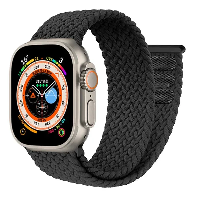 Braided Solo Loop For Apple watch Ultra band 49mm 45mm 41mm 44mm 40mm 42mm correa bracelet iWatch series 9 7 SE 8 6 5 4 3 strap