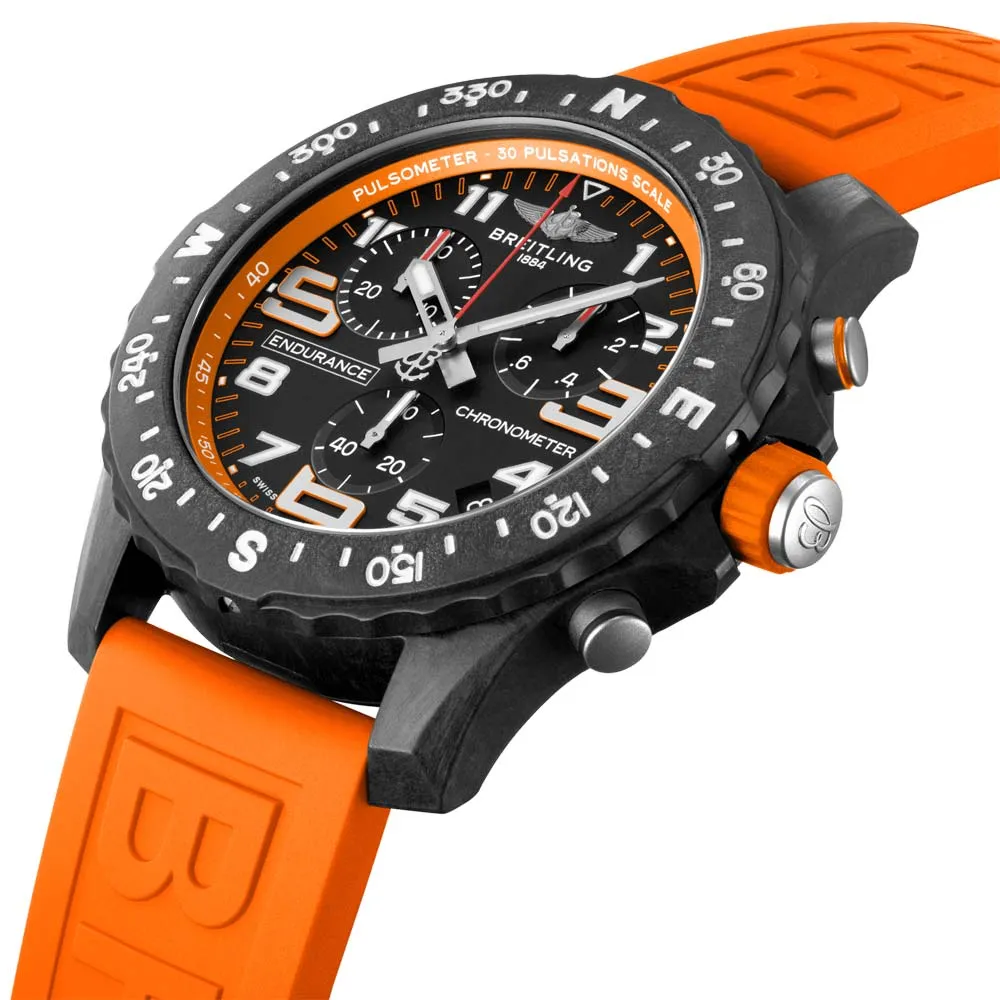 Breitling Endurance Pro 44mm Black Orange Dial Breitlight Quartz Gents Watch X82310A51B1S1
