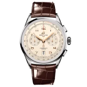 Breitling Premier B01 Chronograph 42mm Cream Dial Automatic Gents Watch AB0145211G1P1
