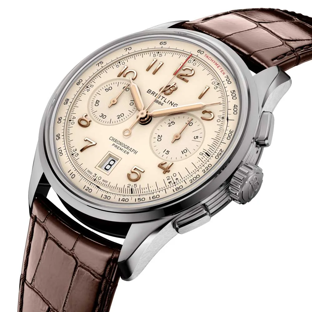 Breitling Premier B01 Chronograph 42mm Cream Dial Automatic Gents Watch AB0145211G1P1