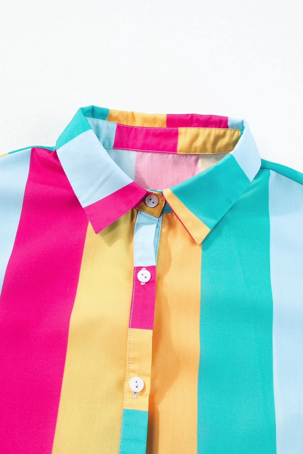 Bright Color Block Half Sleeve Mini Dress