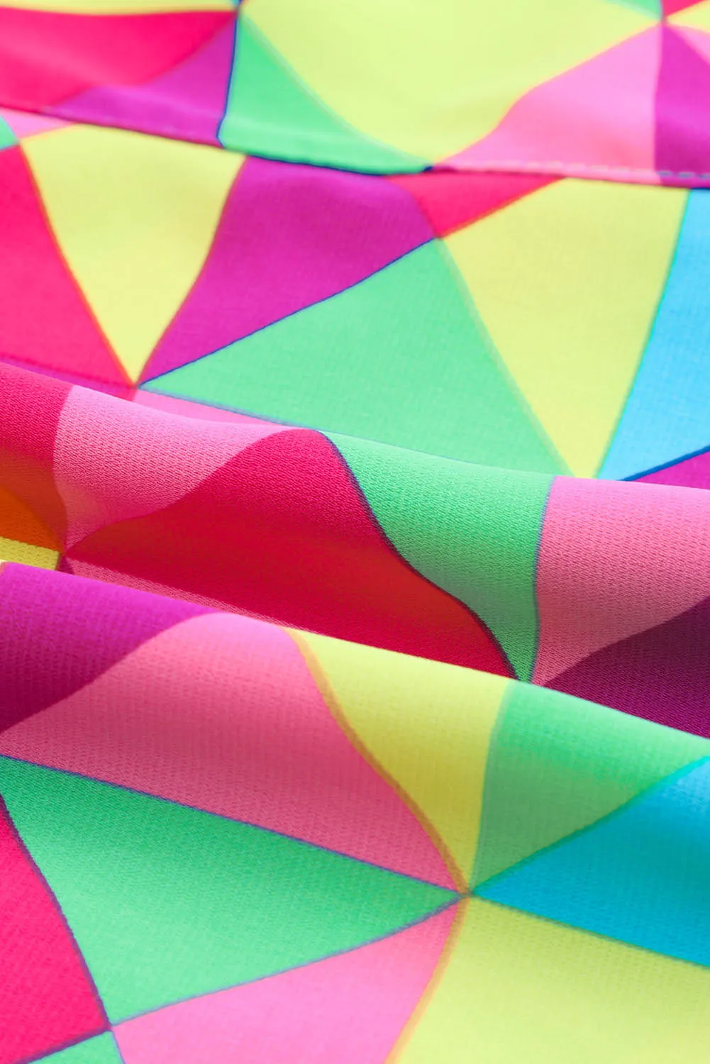 Bright Multi Color Block Elastic Waist Shorts