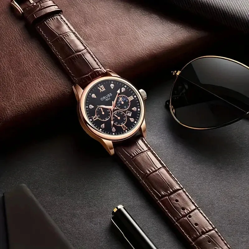 Brown Leather Fashion Quartz Wrist Watch