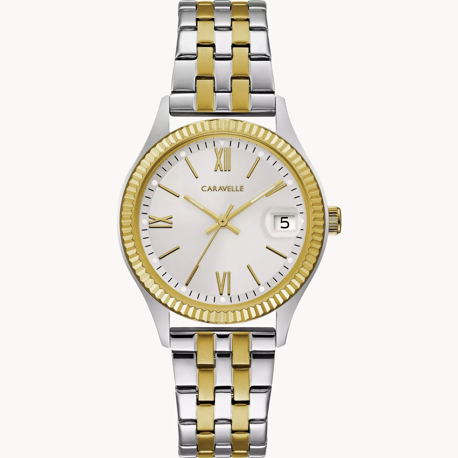 Bulova 45M112 Dress Caravelle 2 Tone Stainless Steel Strap Women Watches