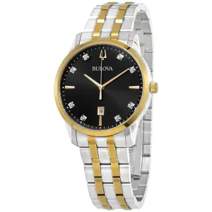 Bulova Classic Quartz Diamond Black Dial Men's Watch 98D165