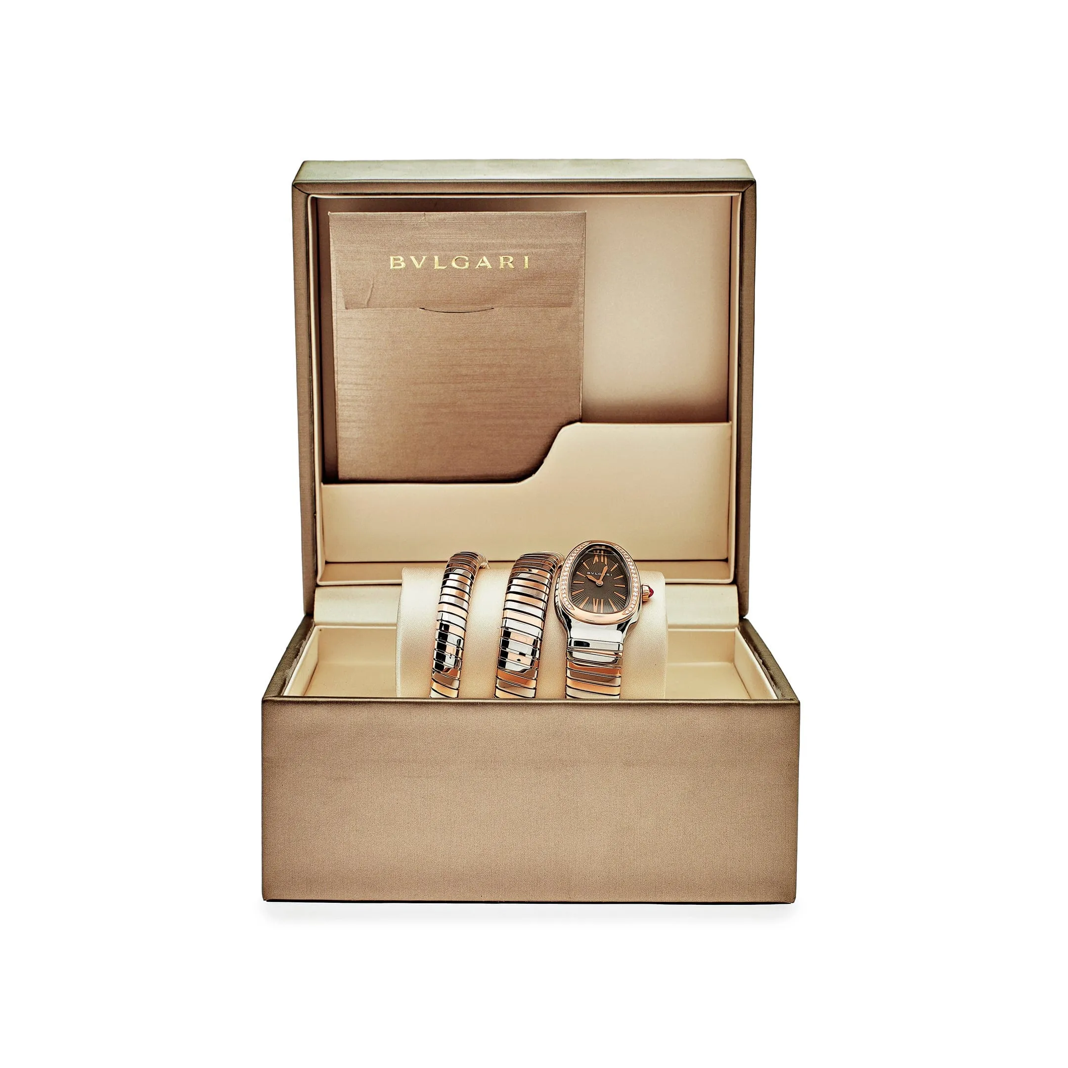 BVLGARI Serpenti Tubogas Watch 102680 Two-Tone Double Spiral