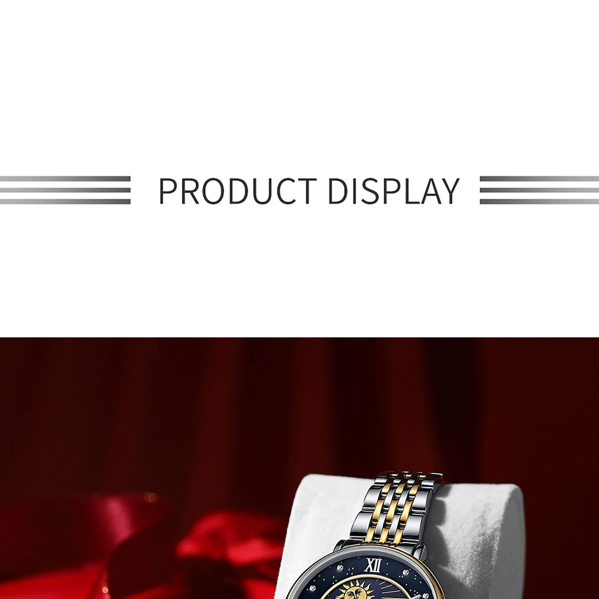 CADISEN New Women Gift Fashion Brand Quartz Wristwatch Ladies Luxury Rose Gold Watch Female Moon Phase Watch Relogio Feminino