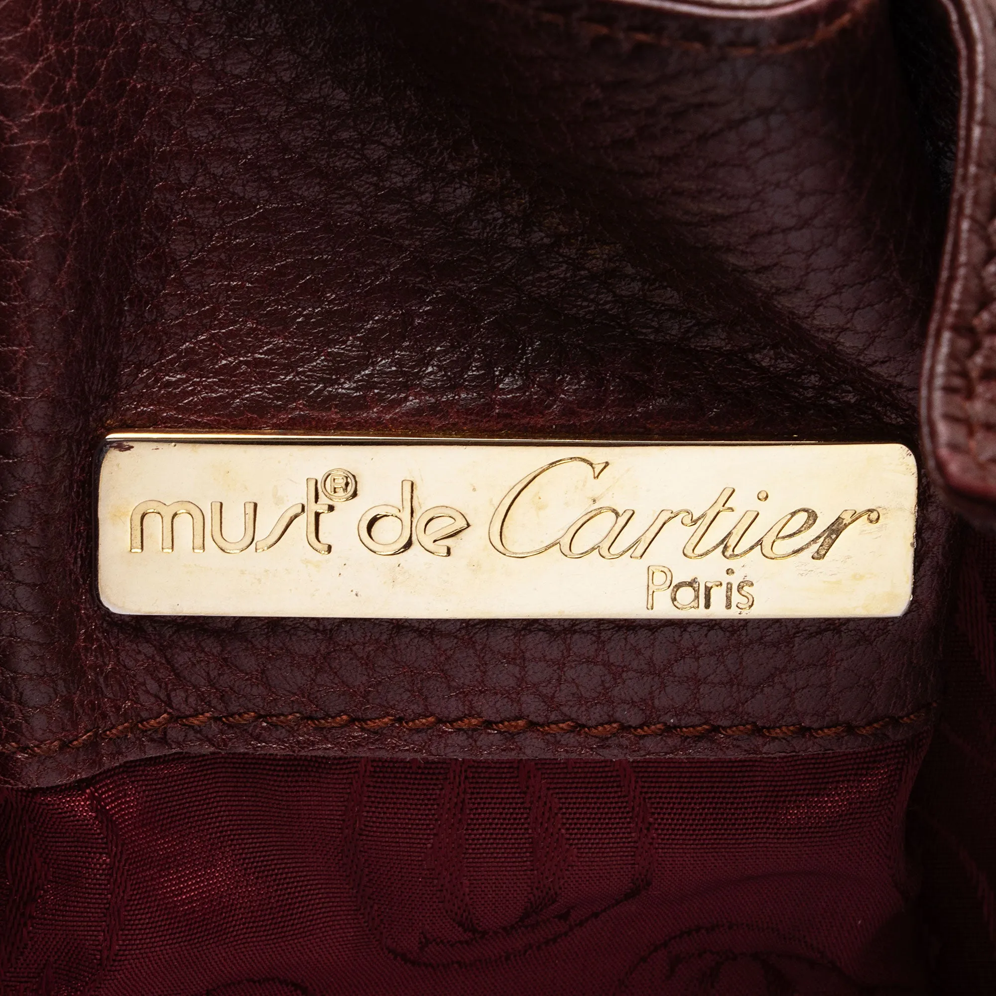 Cartier Vintage Leather Drawstring Bucket Bag (SHF-cB81do)