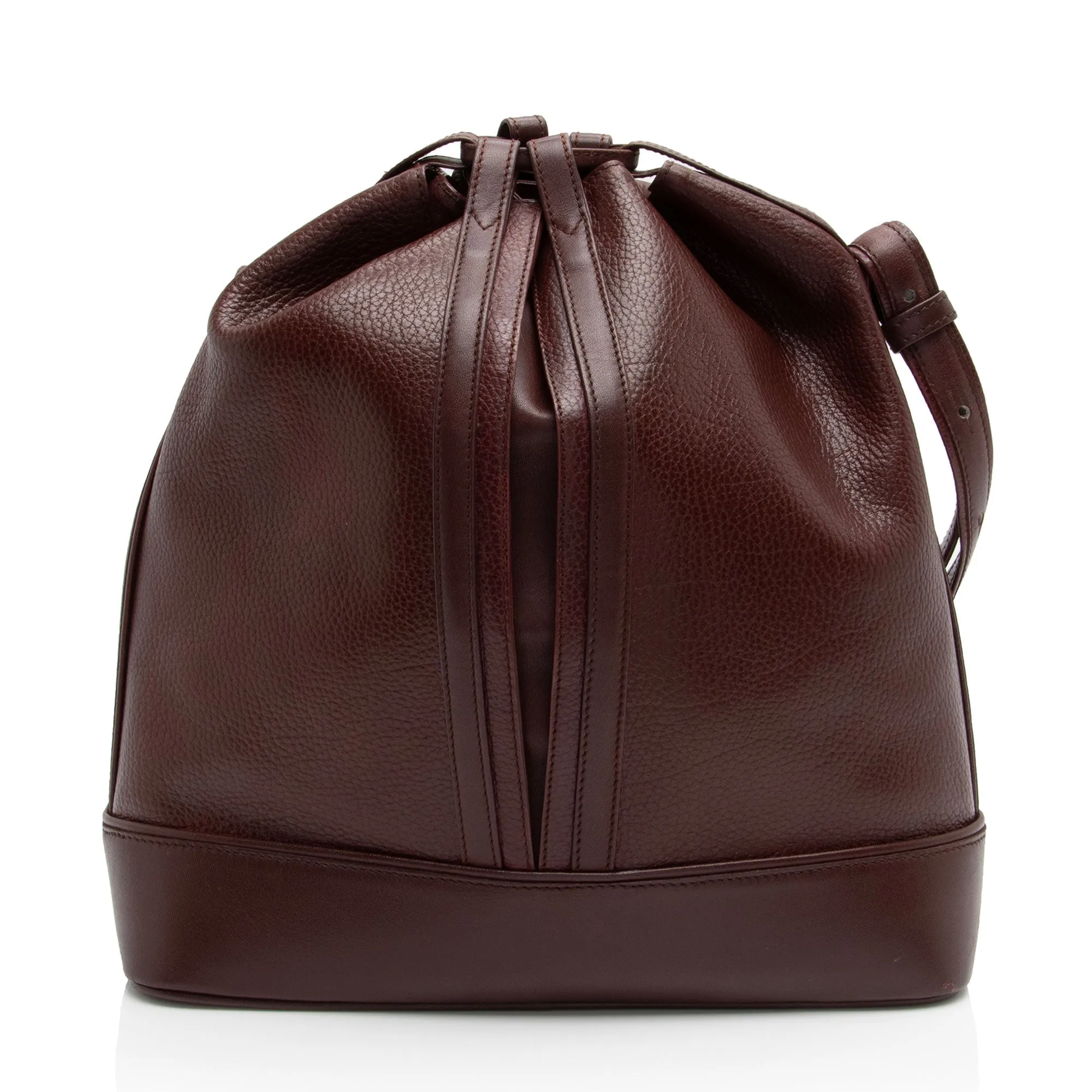 Cartier Vintage Leather Drawstring Bucket Bag (SHF-cB81do)
