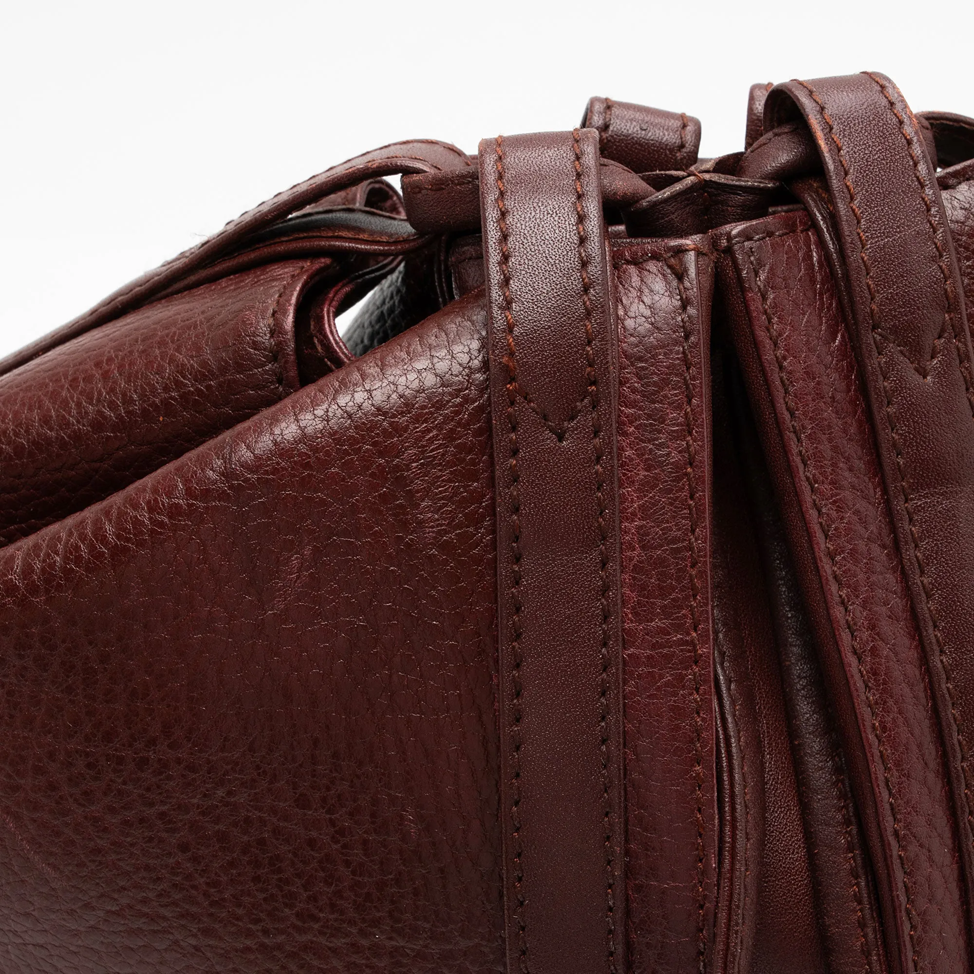 Cartier Vintage Leather Drawstring Bucket Bag (SHF-cB81do)