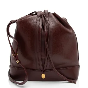 Cartier Vintage Leather Drawstring Bucket Bag (SHF-cB81do)