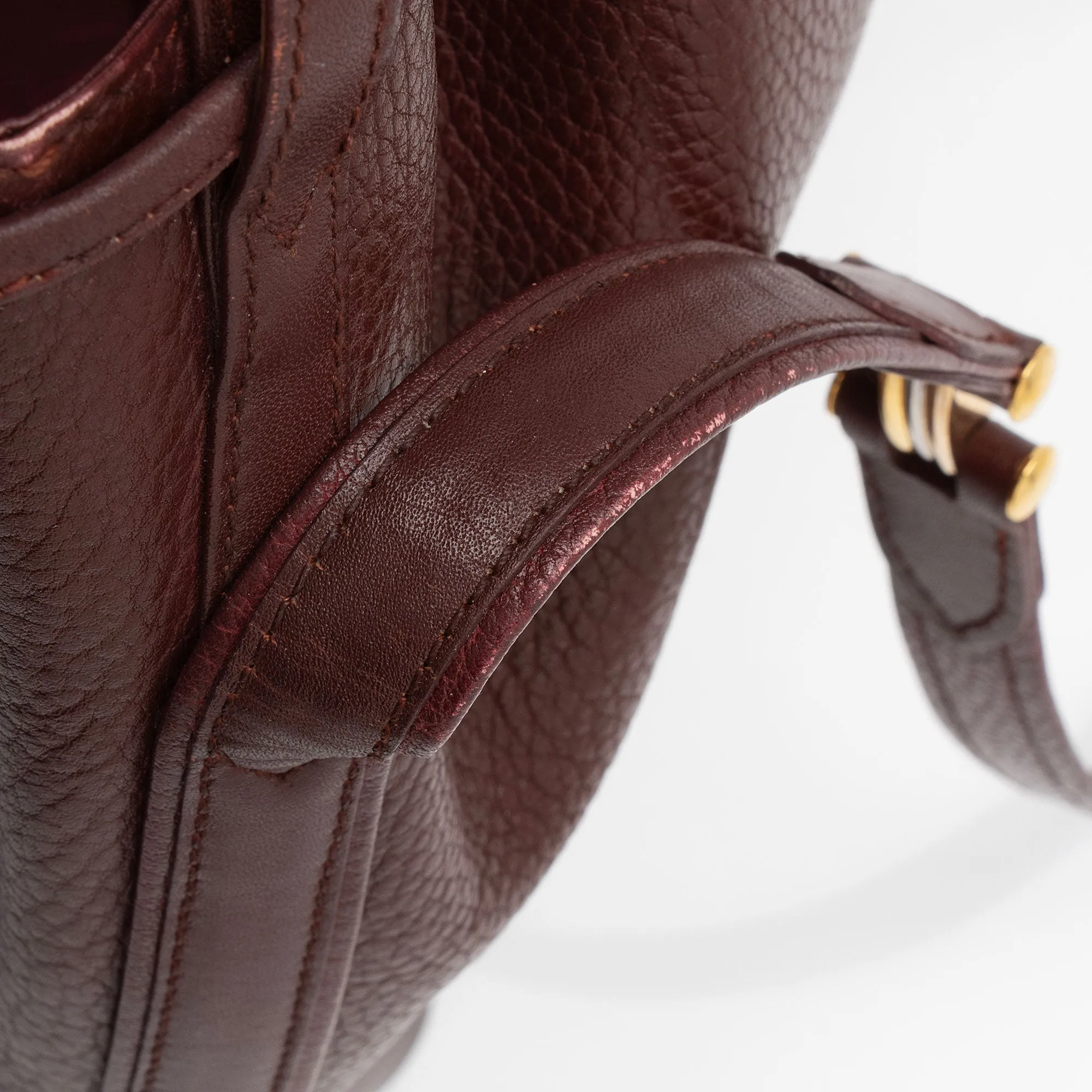 Cartier Vintage Leather Drawstring Bucket Bag (SHF-cB81do)