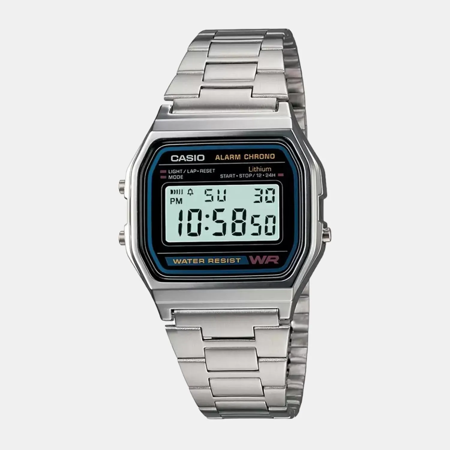 Casio Vintage Silver Digital Unisex Watch A-158WA-1Q - D011