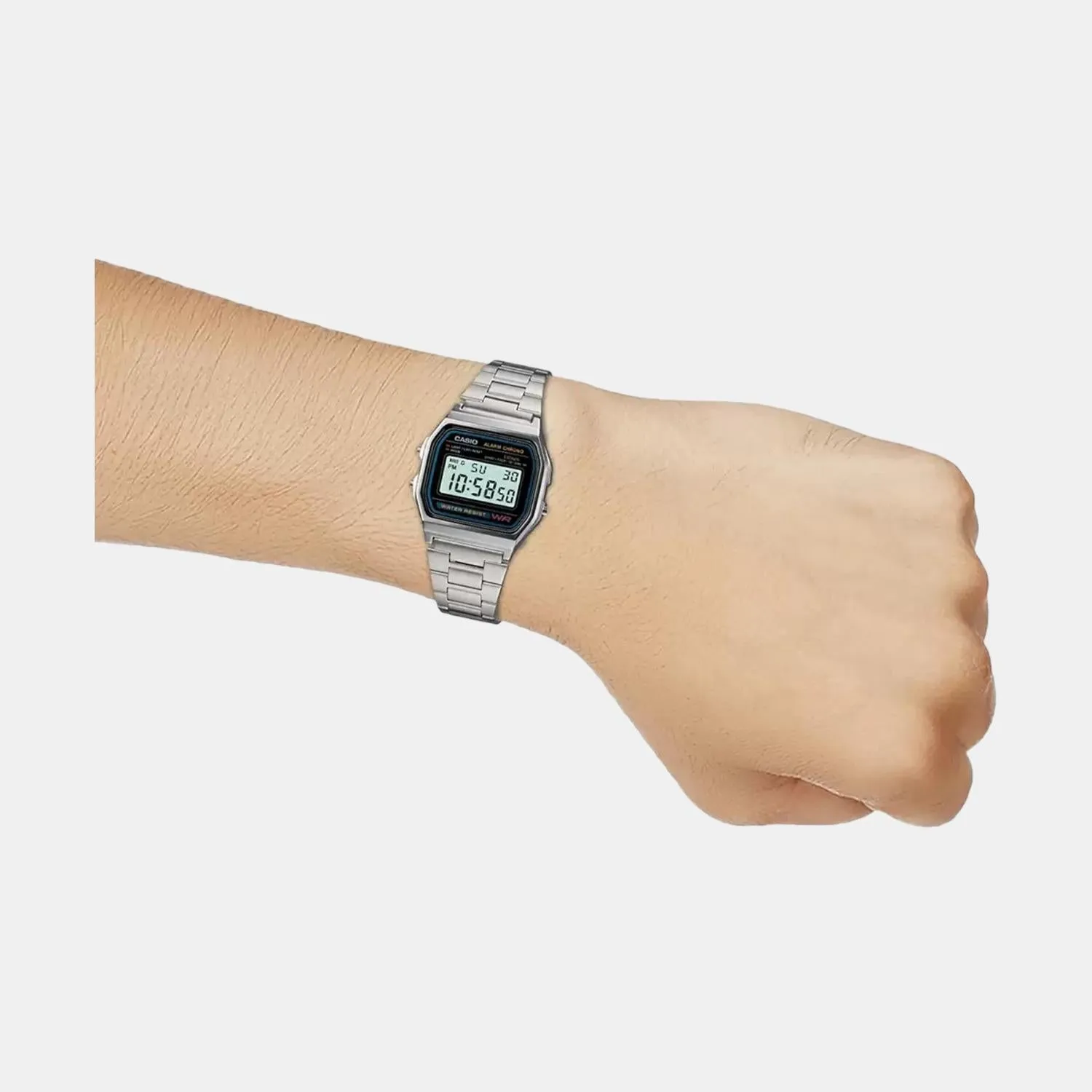 Casio Vintage Silver Digital Unisex Watch A-158WA-1Q - D011