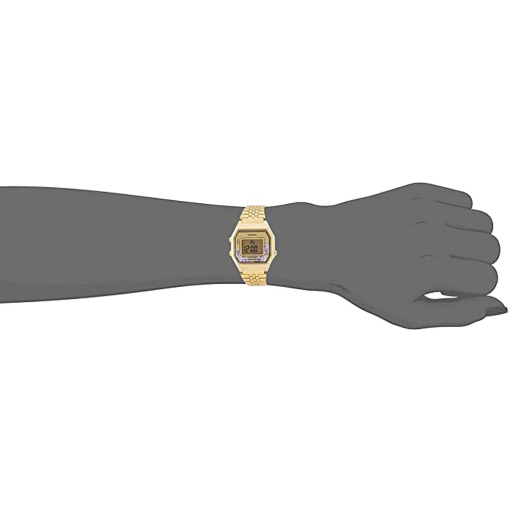 Casio Women's Gold Dial Stainless Steel Band Quartz Watch - LA680WGA-4CDF