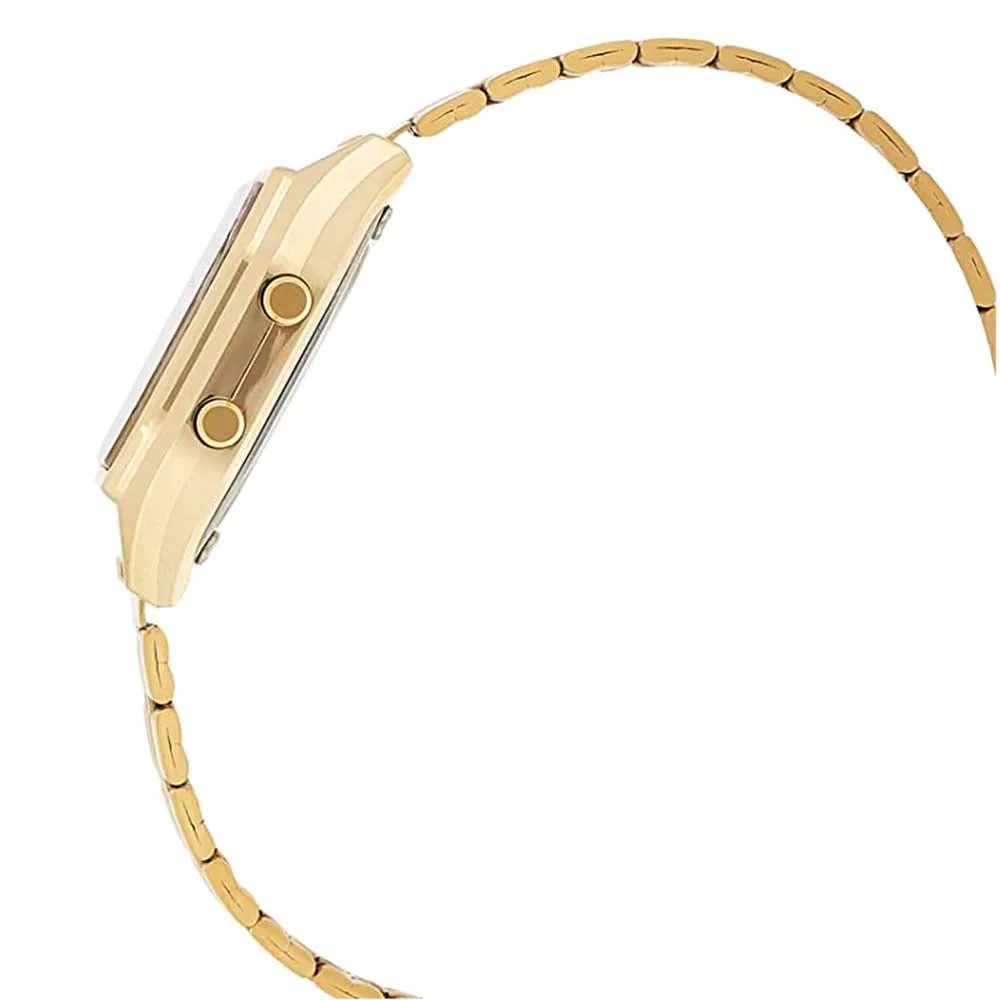 Casio Women's Gold Dial Stainless Steel Band Quartz Watch - LA680WGA-4CDF