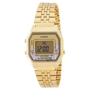 Casio Women's Gold Dial Stainless Steel Band Quartz Watch - LA680WGA-4CDF
