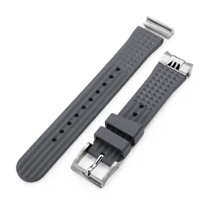 Chaffle Military Grey FKM Rubber   Add-on End Piece watch strap compatible with Seiko Sumo SPB103