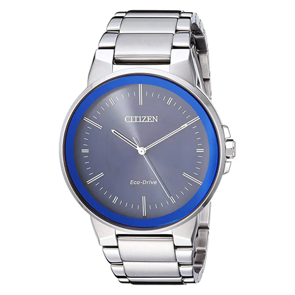 Citizen Men's Eco-Drive Japanese-Quartz Blue Dial Silver Band Stainless-Steel Strap Watch - BJ6510-51L