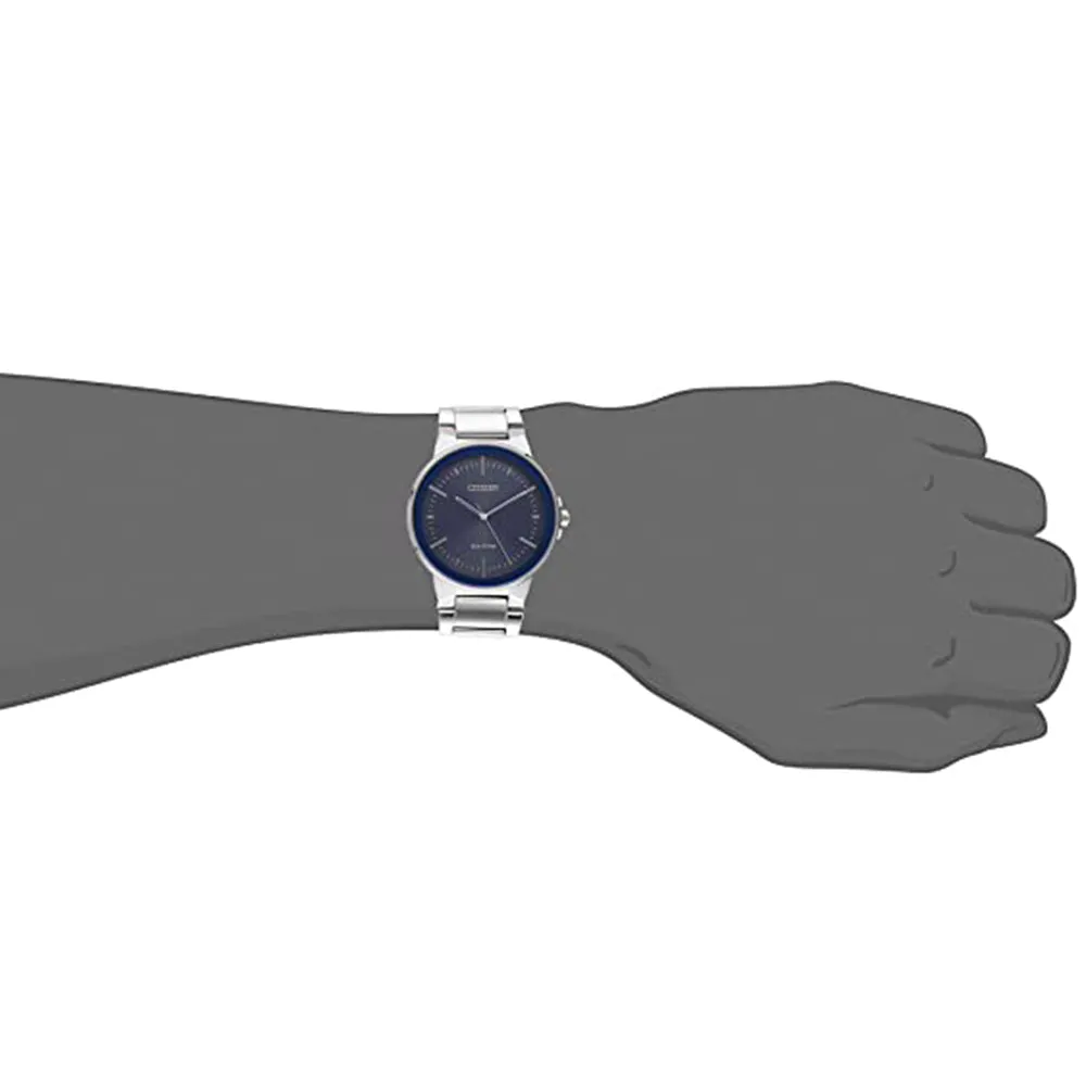 Citizen Men's Eco-Drive Japanese-Quartz Blue Dial Silver Band Stainless-Steel Strap Watch - BJ6510-51L